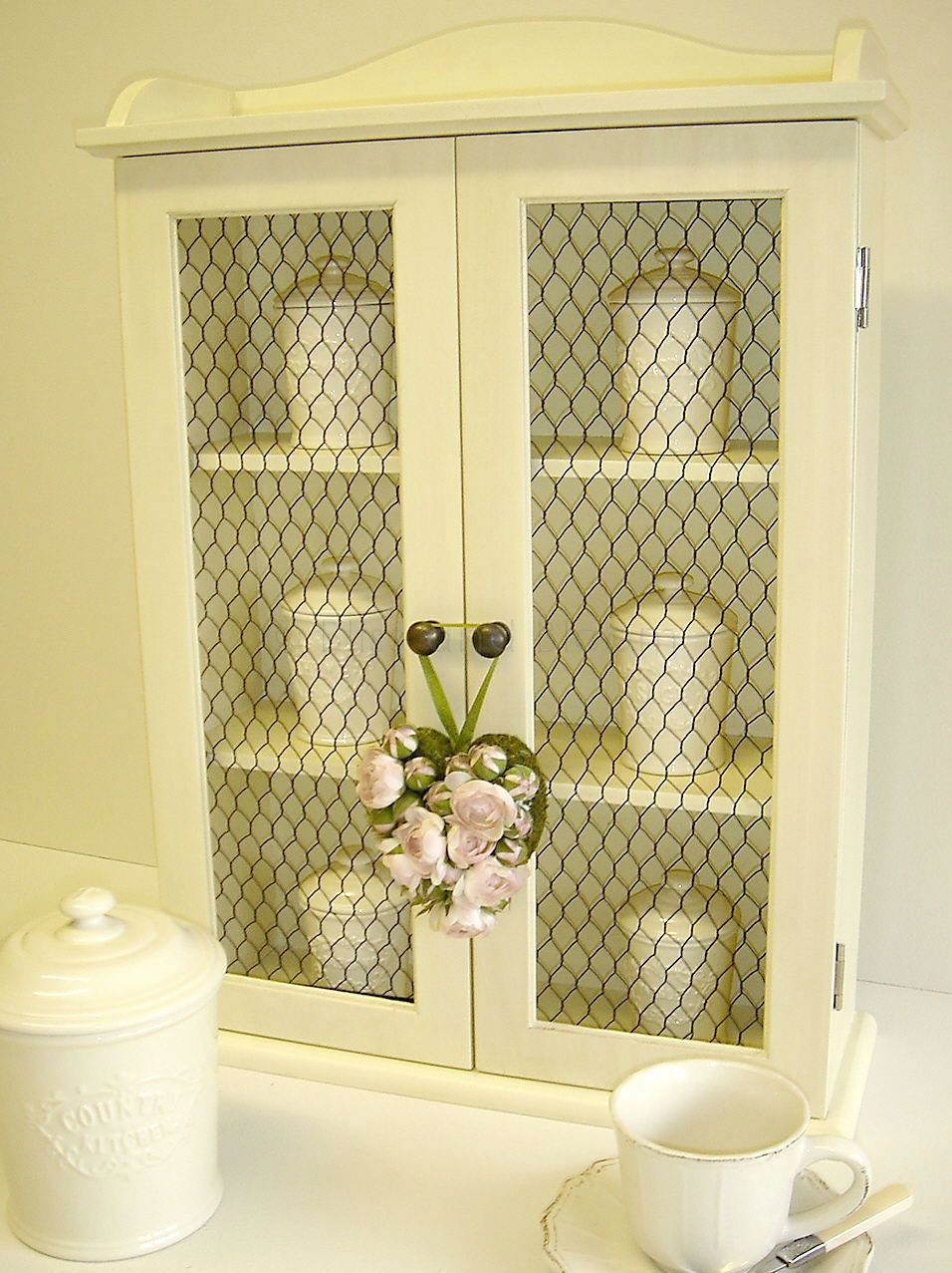 Antique Style Mesh Cupboard Bliss and Bloom